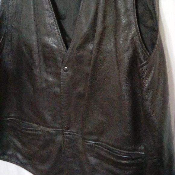 Men's Brown Coronado Leather Vest - Picture 5 of 11